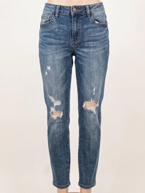 Judy Blue Boyfriend Fit Distressed Stretch Jeans Medium Wash Size 9/29